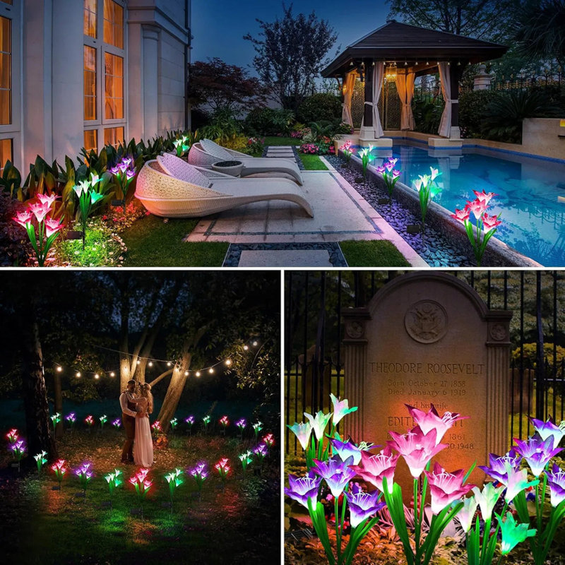 Éclairage solaire de jardin - Panneau solaire à haute efficacité, décoration de patio / cour / jardin, cadeau pour maman essentiel