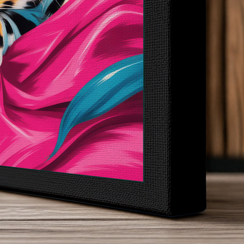 Leopard In Bloom Eclectic - Print, 30x20 - 76.2 x 50.8 cm, Black Border