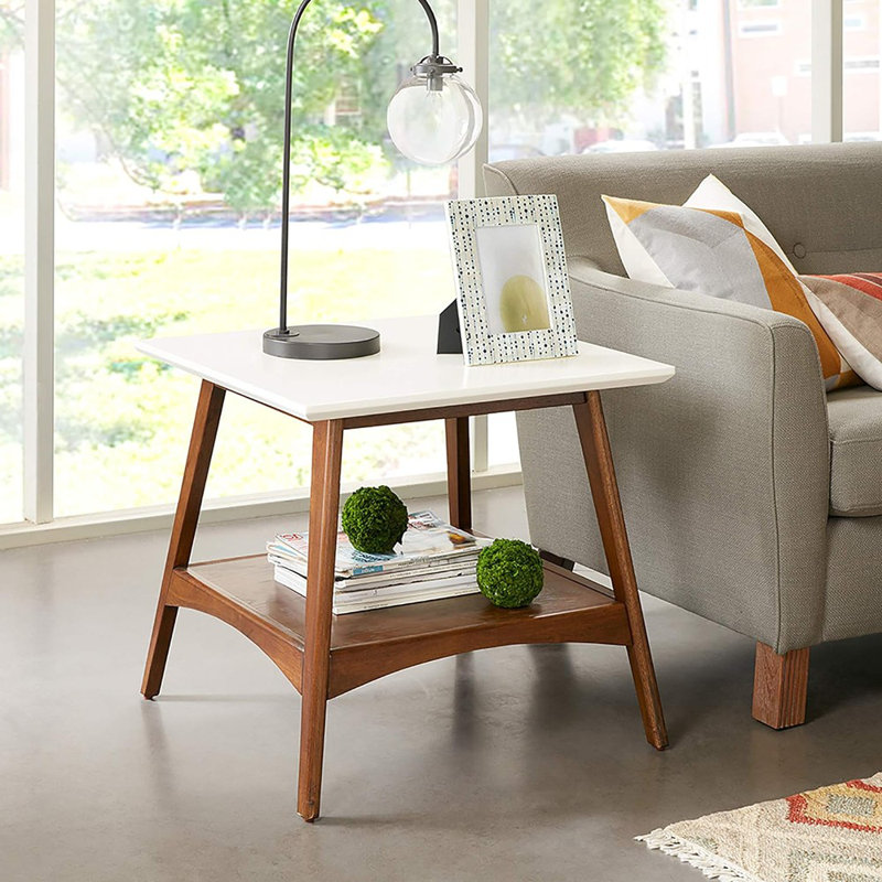 Parker End Table with storage, Pecan