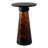 Glass & Marble Accent Table with Tapered Base Modern Side Table for Living Room, Bedroom, Office & Home Decor 20" Brown.