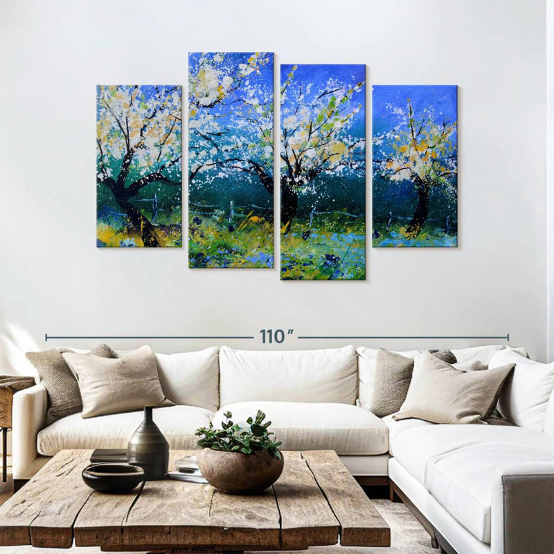 Avery Apple Trees In Spring, 54" H x 84" W