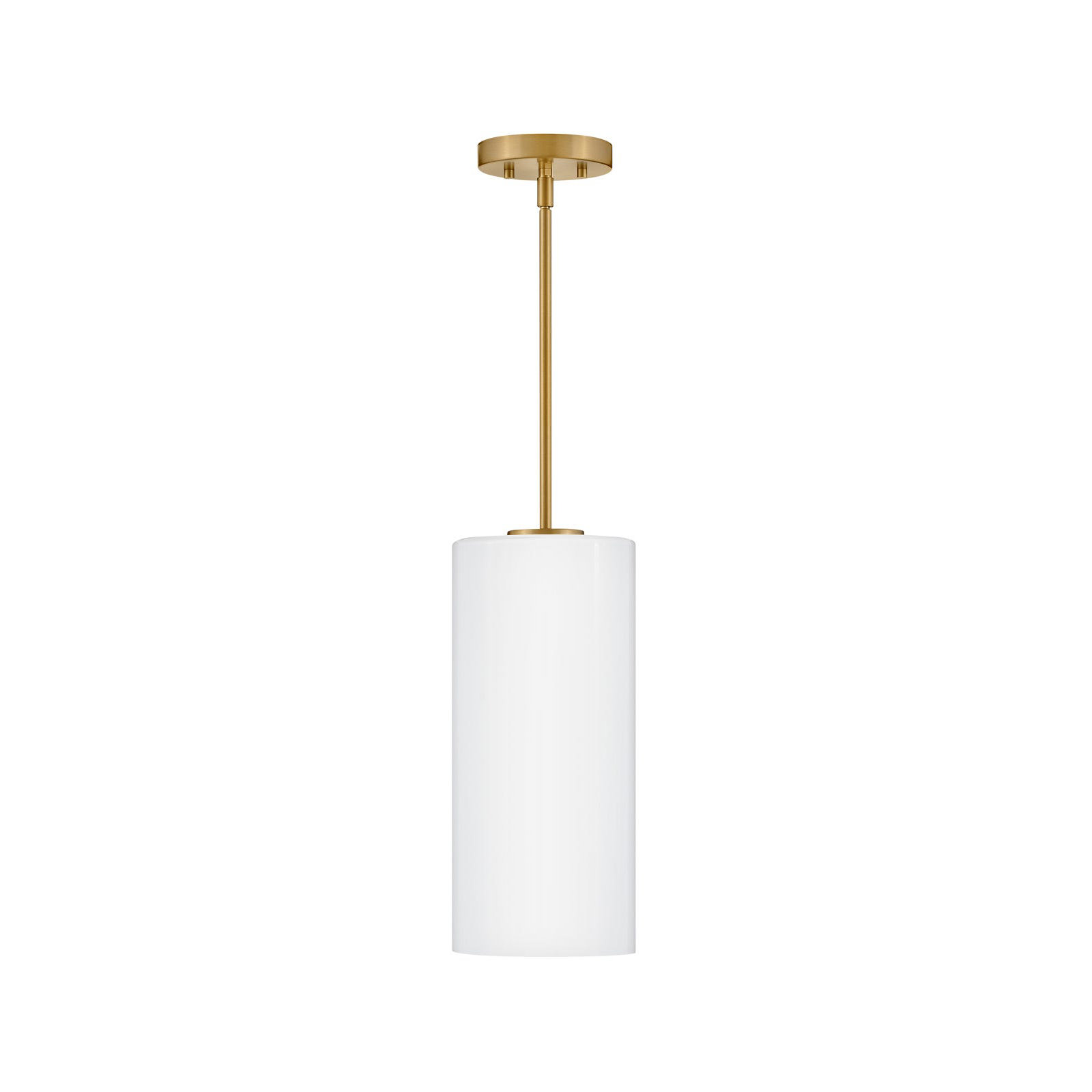 Chelles Single Light Glass Steel Pendant, Lacquered Brass