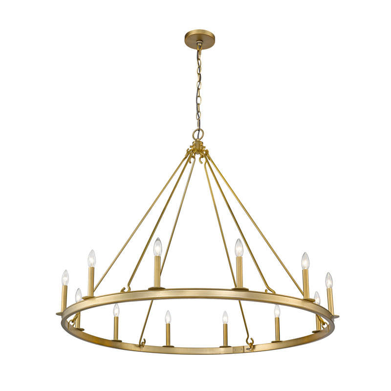 Eddison 12 - Light Dimmable Geometric Chandelier, Olde Brass