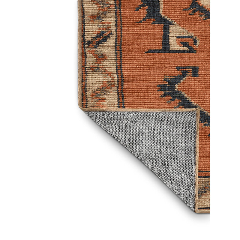 Machine Washable Persian Brown Area Rug, Round 8'