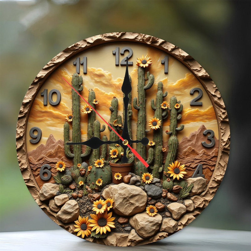 Horloge murale fleur de cactus