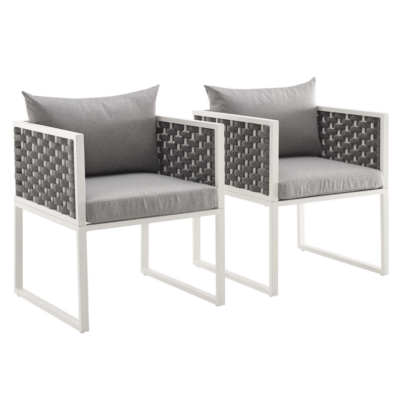 Chaise de salle à manger d'extérieur Stance Aluminium, Gris
