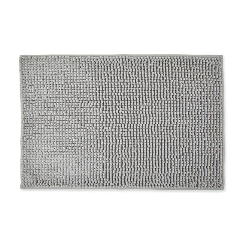 Heloise Non-Slip Bath Rug, Silver, 40cm W x 60cm L