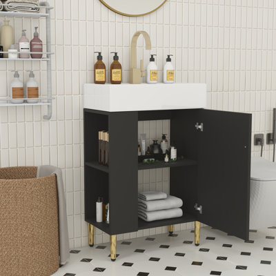 Meuble-lavabo en bois 21,6 po