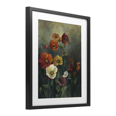 Poppies at Dawn Scene Framed Print Under Glass, design by Carol Robinson