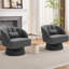 Fauteuil d'appoint pivotant à 360 °, fauteuil confortable moderne avec base surdimensionnée et siège allongé, rembourrage en coton épais, capacité de charge de 300 lb-129458858