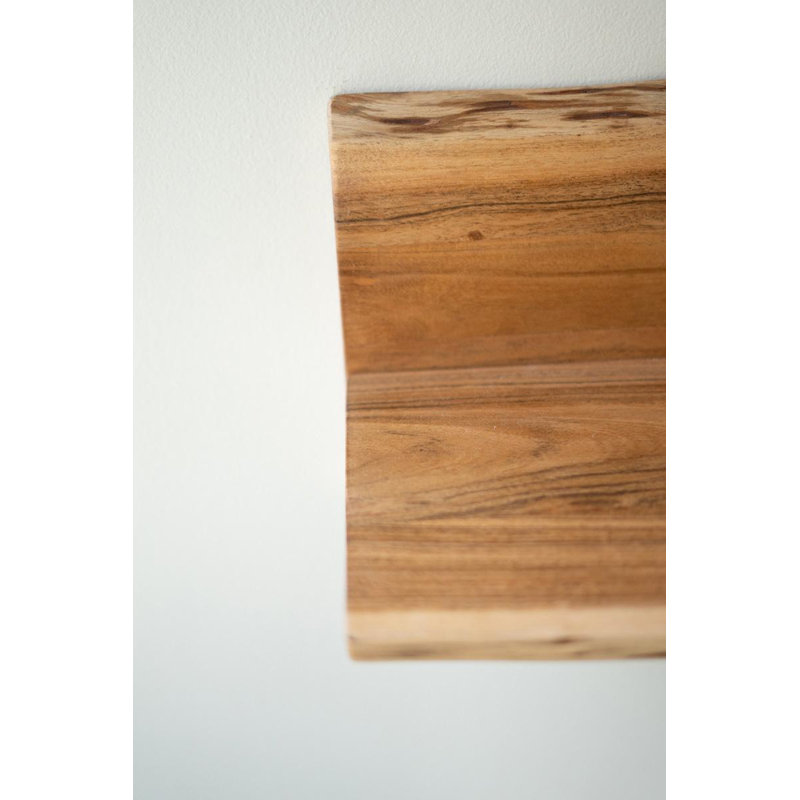 SET OF THREE LIVE-EDGE ACACIA WOOD FLOATING SHELVES