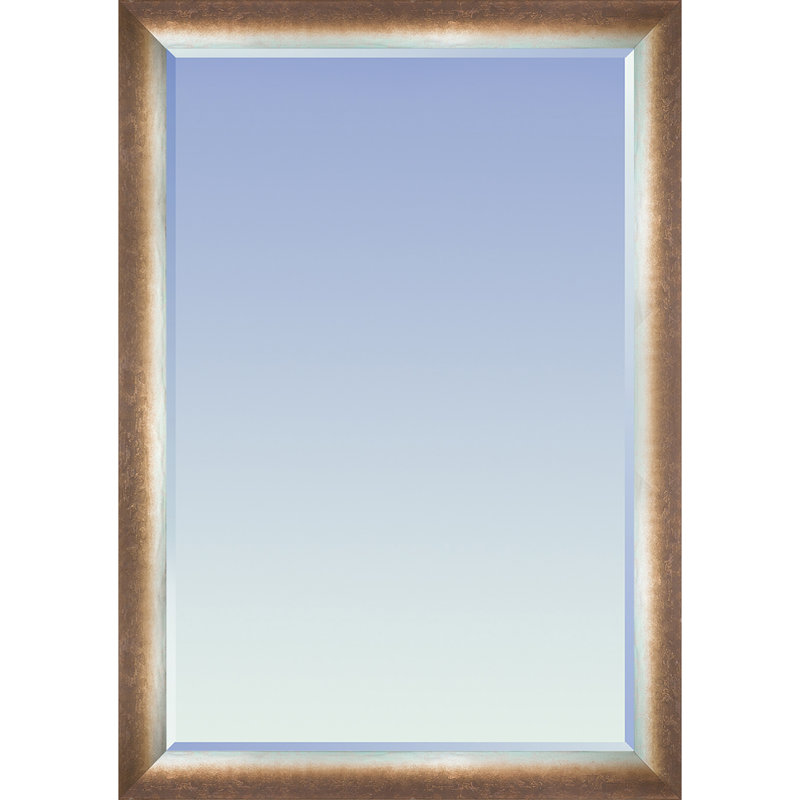 Emeterio Wood Rectangle Wall Mirror, Bronze