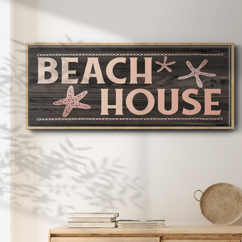 Beach House- Framed Canvas, 20" H x 50" W