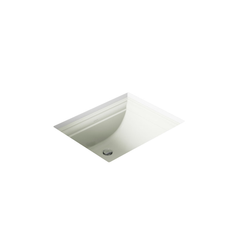 Memoirs Vitreous China Rectangular Undermount Bathroom Sink with Overflow, Dune