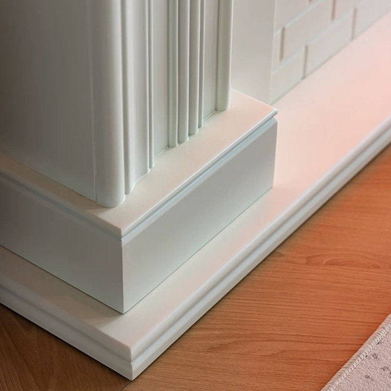 Foyer électrique beige en bois massif