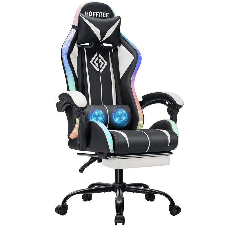 Fauteuil inclinable ergonomique Hoffree, Blanc/Noir