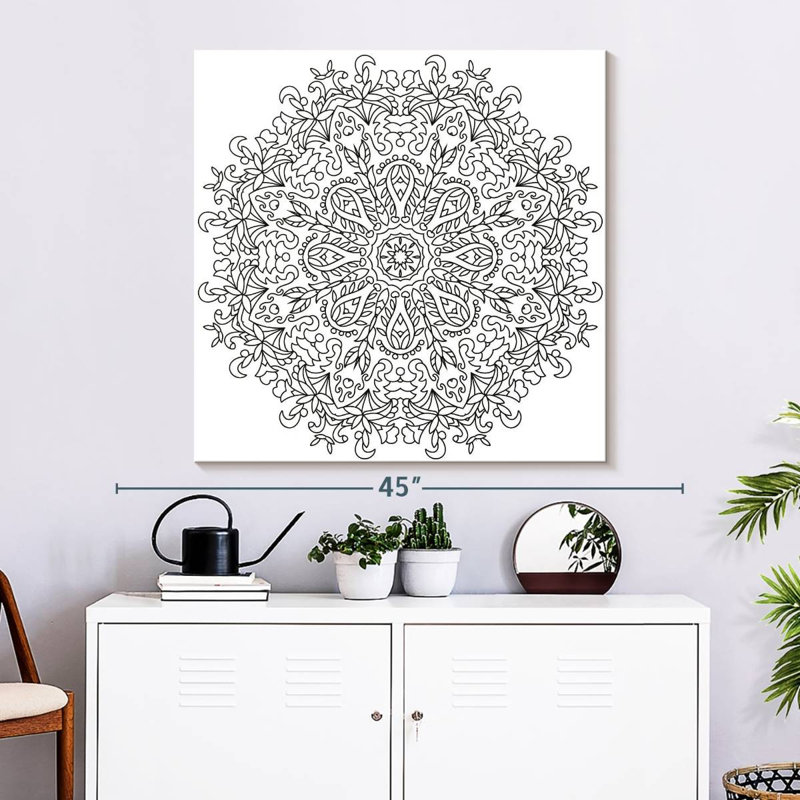 Mandala floral Kerner Boho, H 33 po x l 33 po