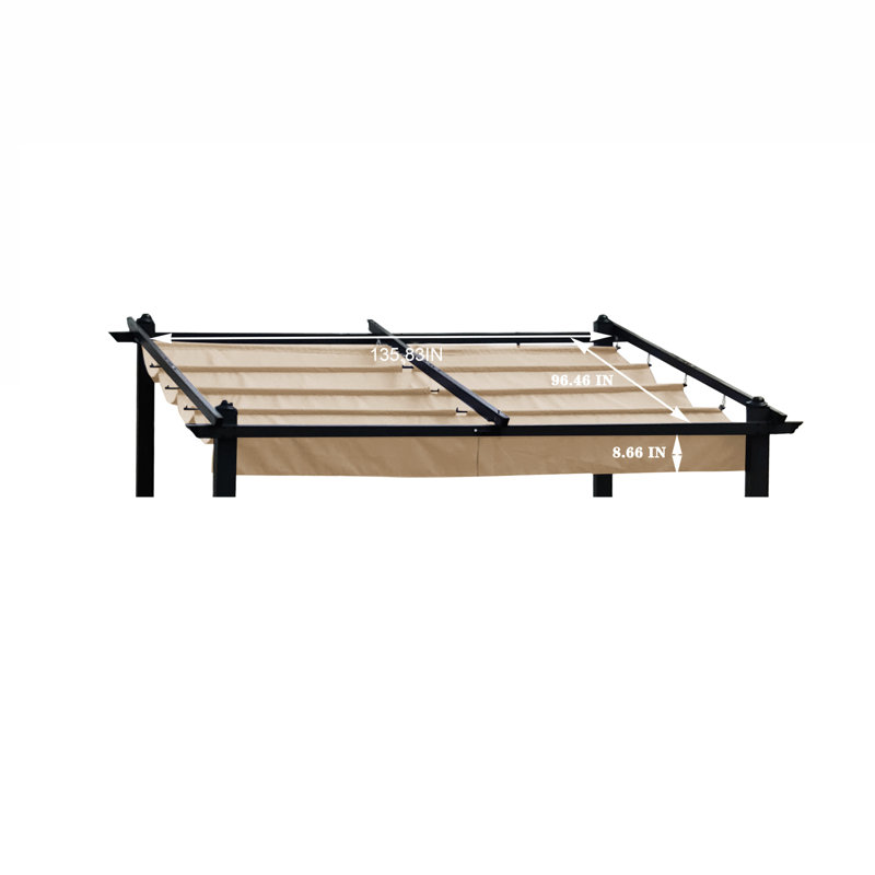 Auvent kaki pour pergola d'extérieur de 13 x 10 pi - Protégé, hydrofuge, résistance de remplacement de patio à installation rapide et facile, tissu imperméable, méthode simple