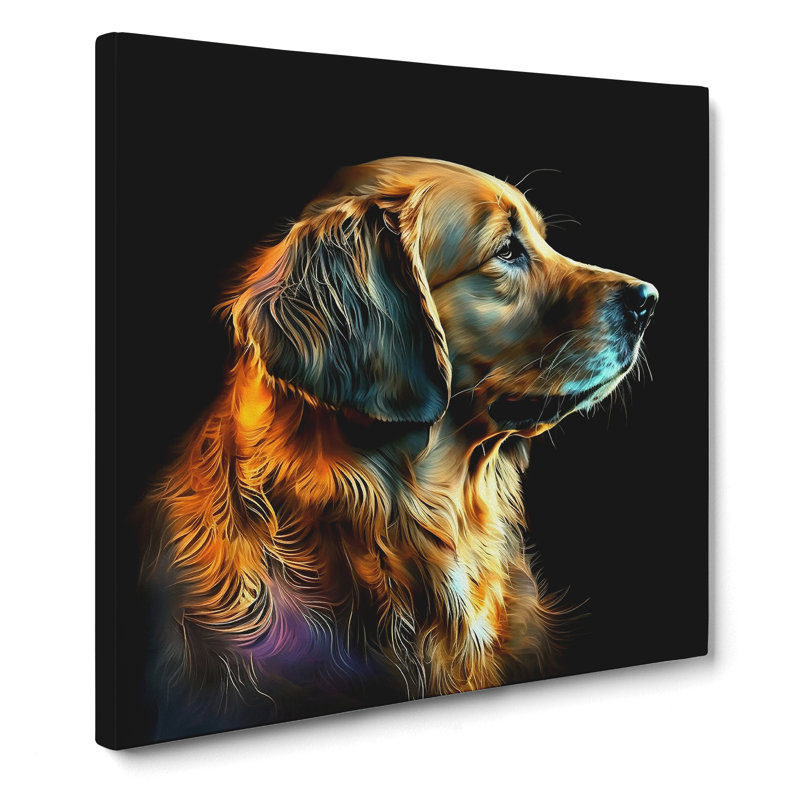 Golden Retriever Gestural Art - Wrapped Canvas, 35cm H x 35cm W x 3cm D