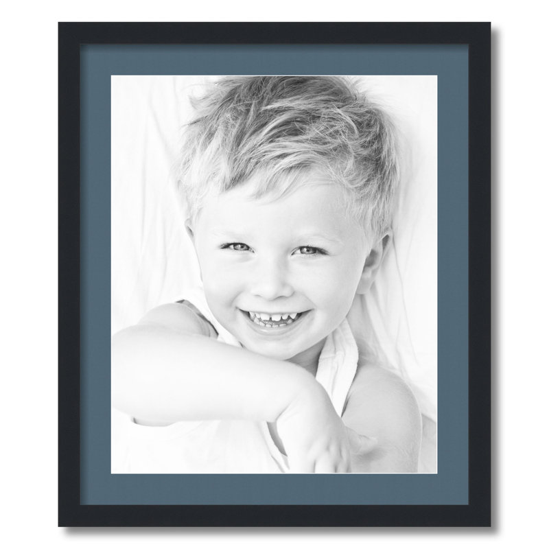 Matte Picture Frame with Mat, Dutch Blue