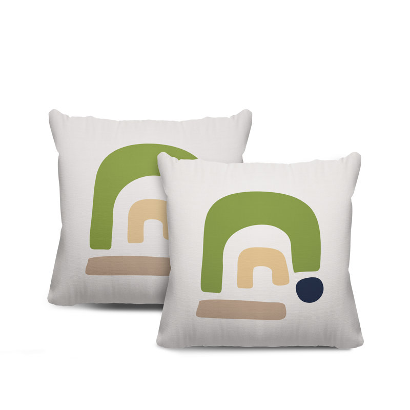 Jeté carré en polyester / mélange de polyester intérieur / extérieur, L 15 po x H 15 po, Chartreuse