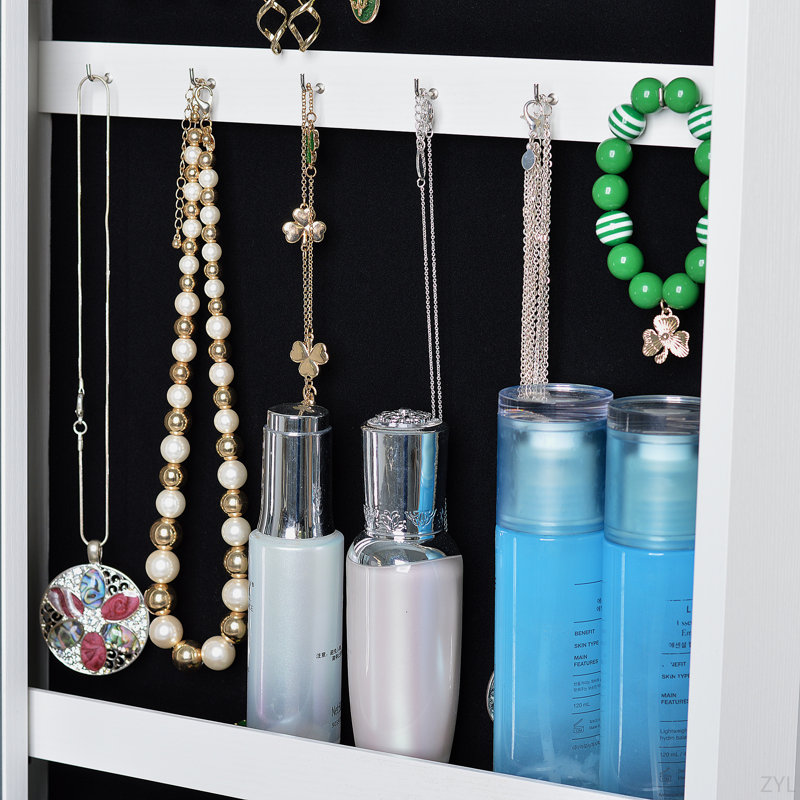 Armoire à bijoux pleine grandeur à miroir pivotant à 360 °