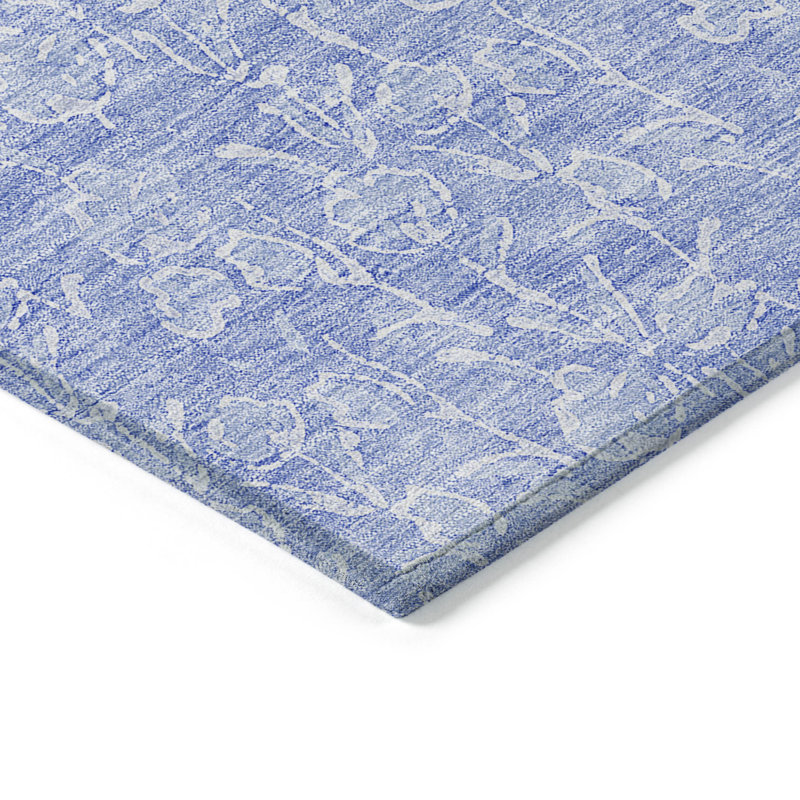 Tapis d'intérieur lavable à motif floral ivoire 5 pi x 8 pi