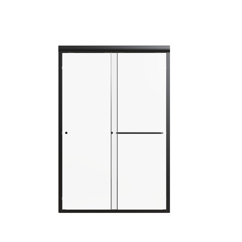 44"-48"W*72" H Semi-Frameless Double Sliding Shower Door, Bypass Shower Door, 1/4" (6mm) Thick SGCC Tempered Glass Door