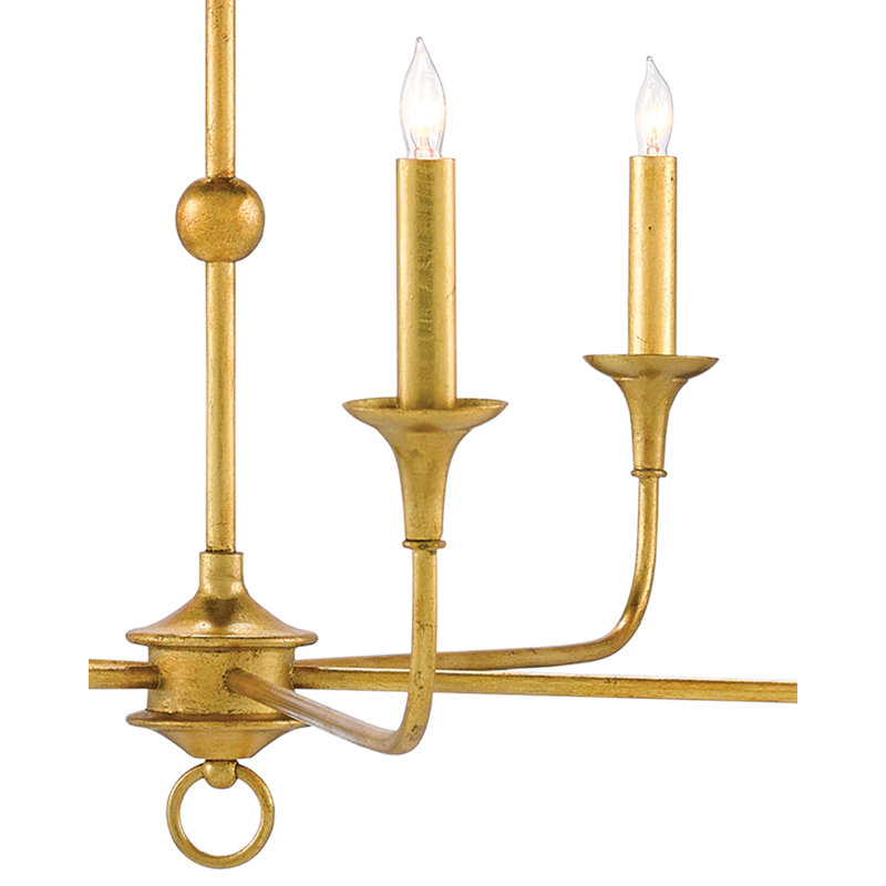 Nottaway 5 - Light Chandelier, Contemporary Gold Leaf