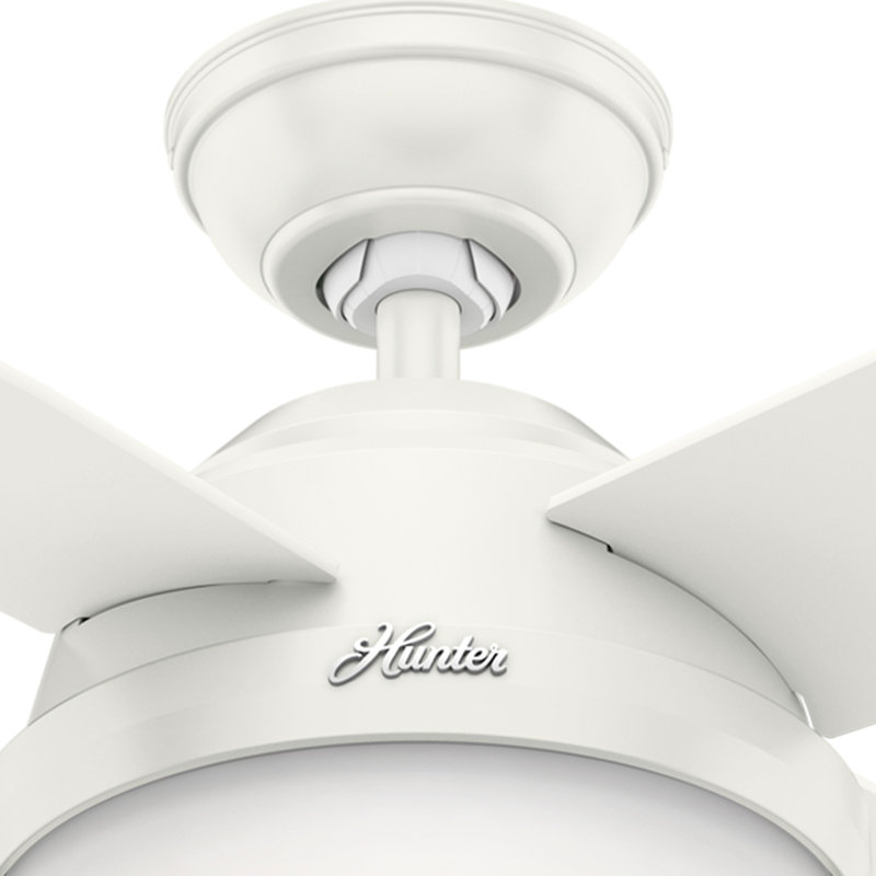 Ventilateur de plafond standard à 4 pales de 44 po avec lumières et télécommande Dempsey, Blanc frais