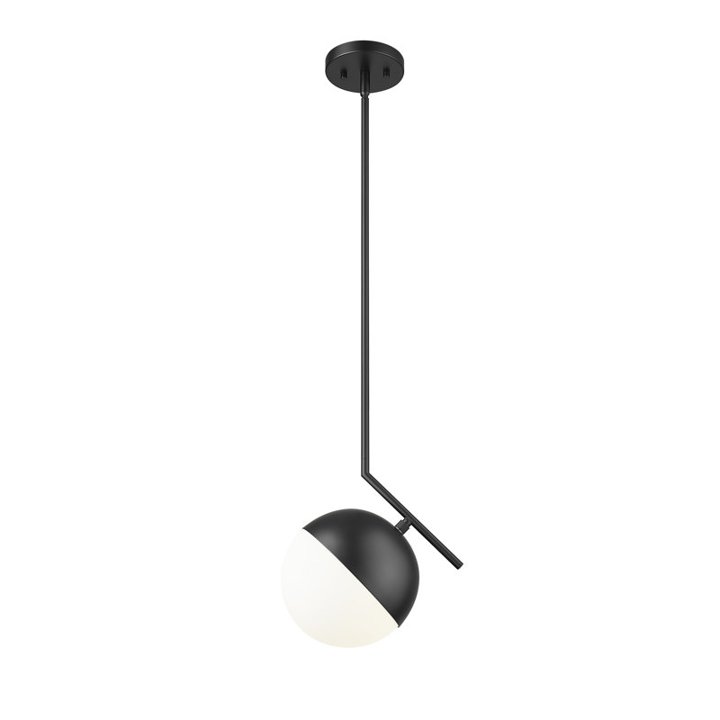 Luminaire suspendu 1 lumière 10,75 po Jarne, Noir mat