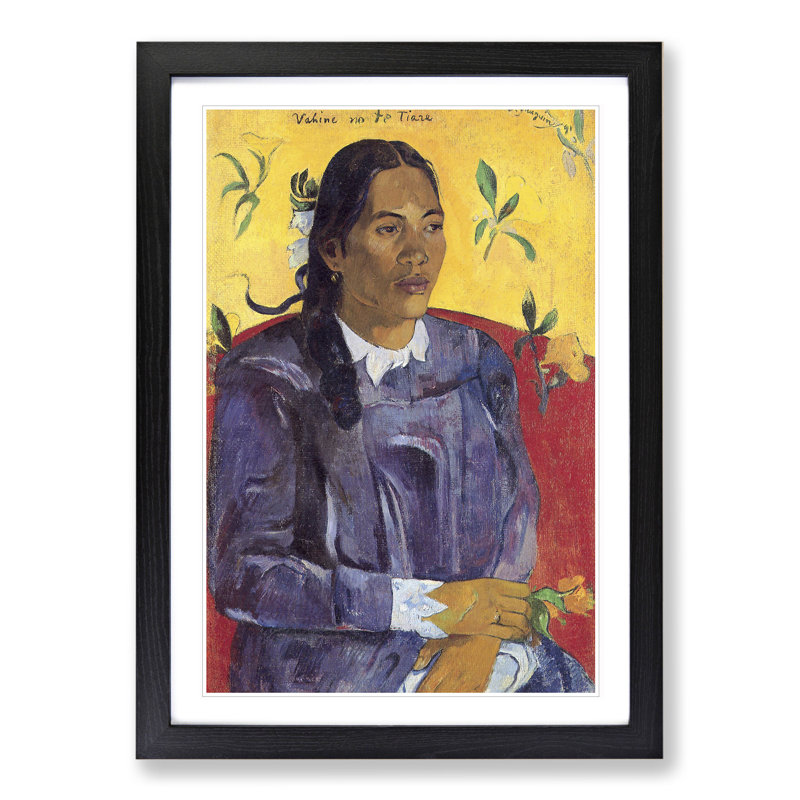Seated Woman Vol.2 by Paul Gauguin - Picture Frame Painting, 65cm H x 48cm W x 2cm D, Black Framed