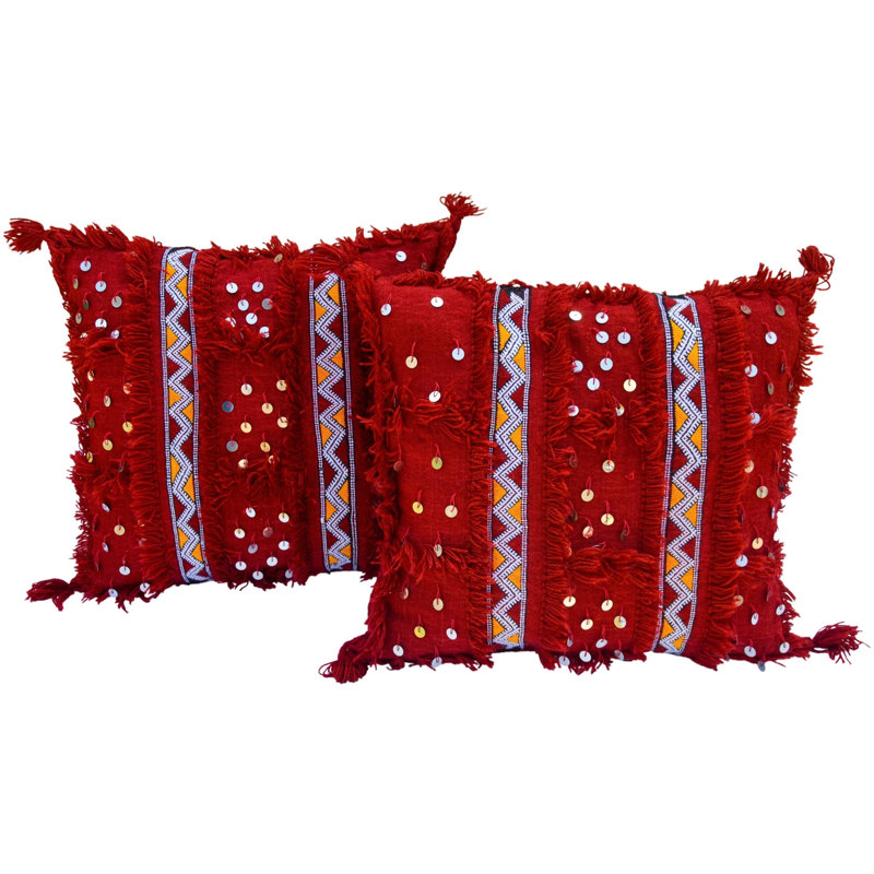 Rectangular Pillow Cover & Insert, Maroon/Pink/Red