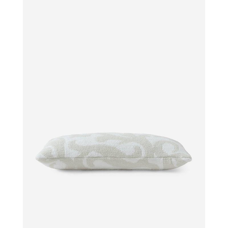Coussin Casablanca, Motifs floraux gris nuage/blanc cassé