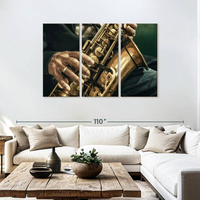 Abarca Old Saxophonist, 48" H x 74" W