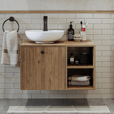 Rosaliyah Bathroom Vanity Unit with Ceramic Washbasin 75cm