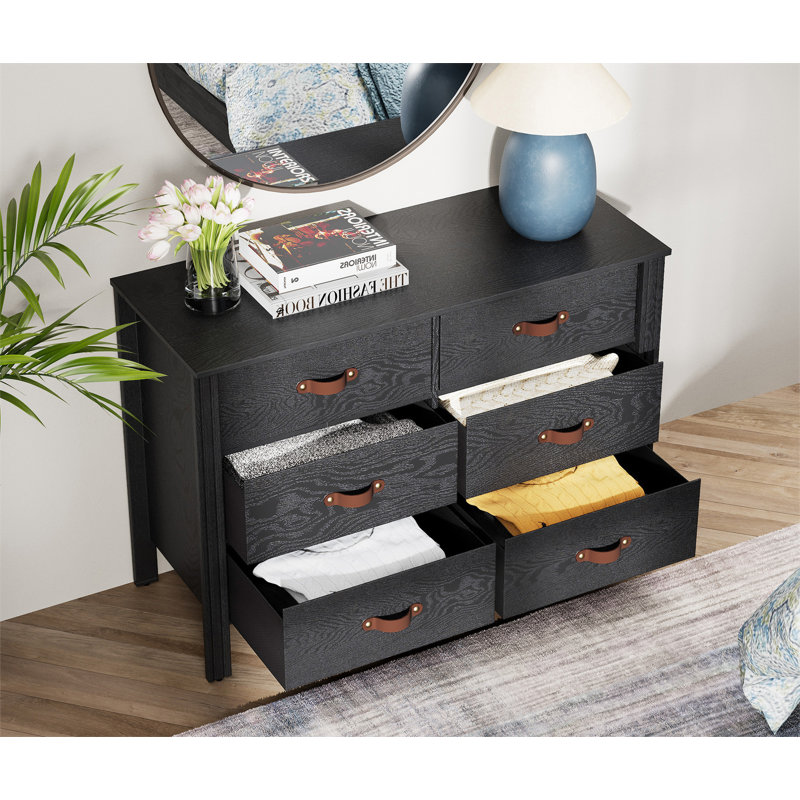 Anwar 76.3'' W 12 - Drawer Dresser, Black