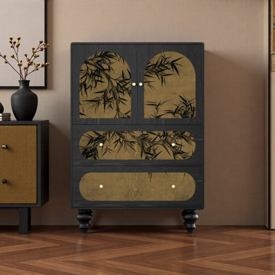 Armoire à tiroir rétro avec encre en bambou
