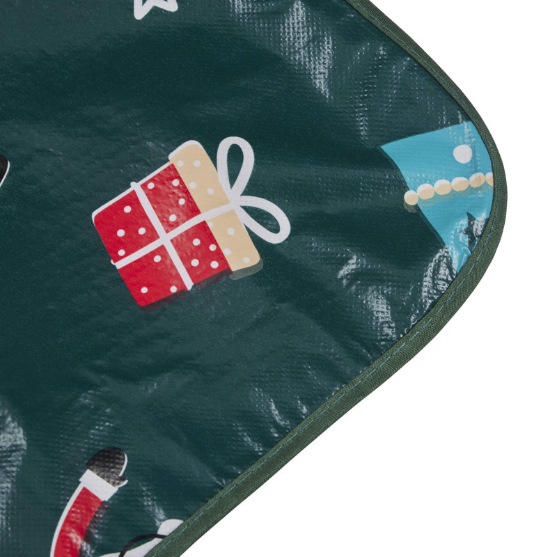 PVC Tablecloth 70in Round - Green Jolly Holiday - Easy to Clean and Durable