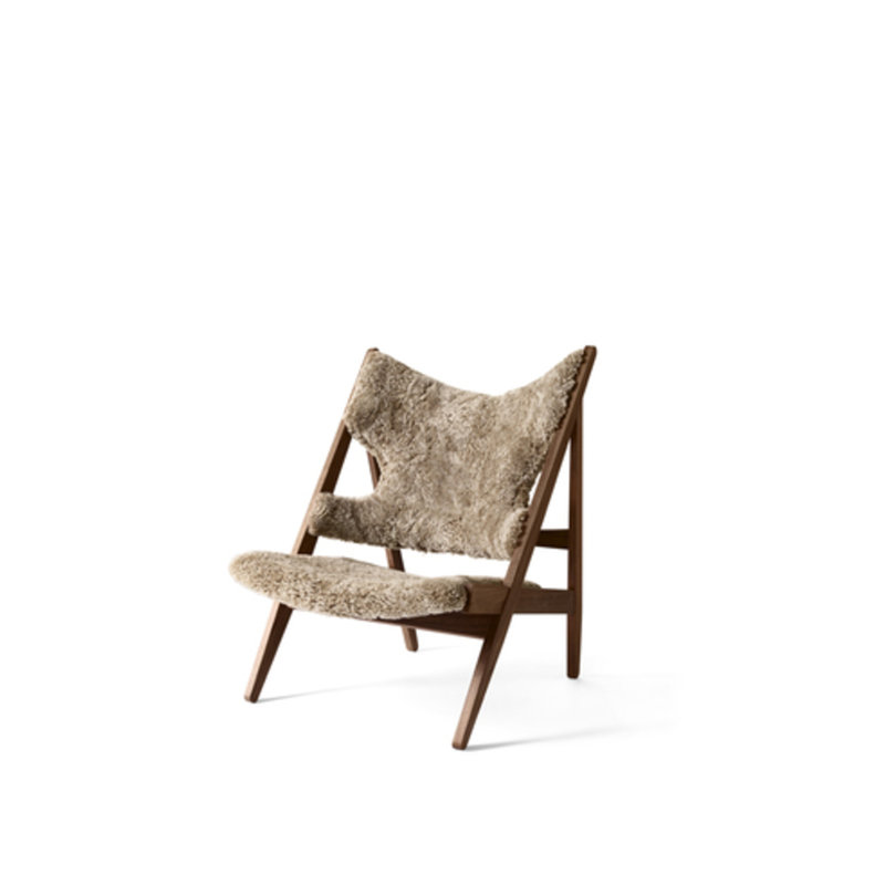 Knitting Lounge Chair, Sheepskin Sahara, Walnut