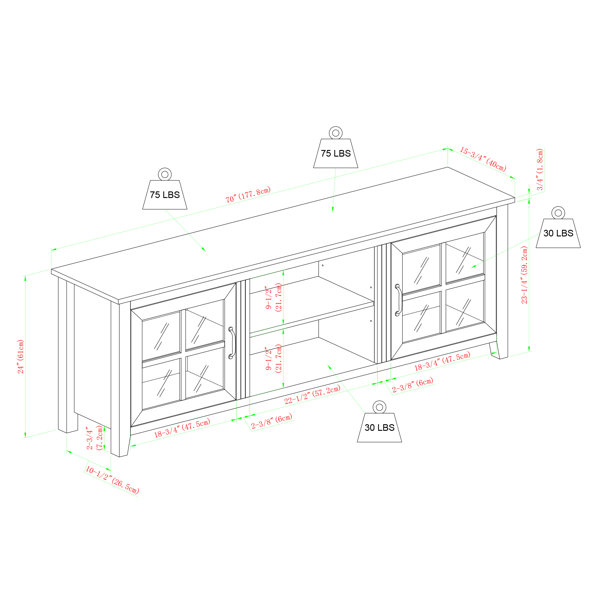 Charlton Home® Dake 70'' Media Console u0026 Reviews - Wayfair Canada