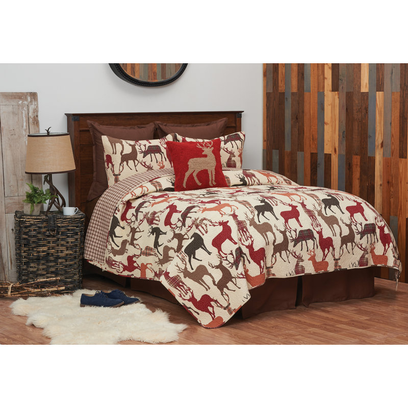 Colton King Brown Cotton Reversible Quilt Set