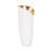Decorative Cylinder Vase with Curved Edge Top for Home Decor – Contemporary Tall Flower Vase for Tabletop Styling, Living Room, or Bedroom Decor – White-1810923979