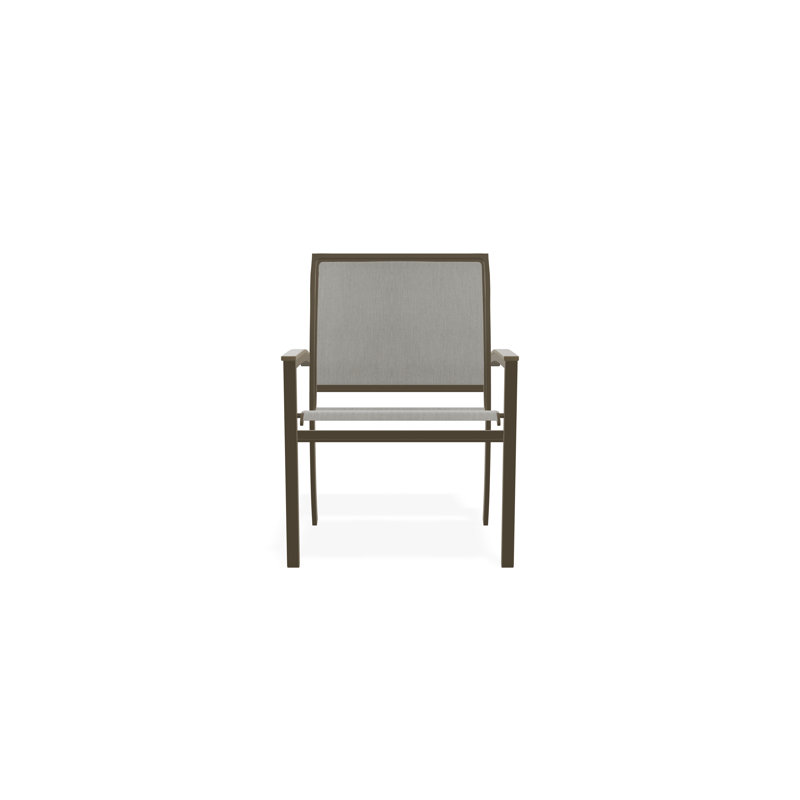 Chaise de café empilable en aluminium Bazza, Huître Augustine, Bois de plage