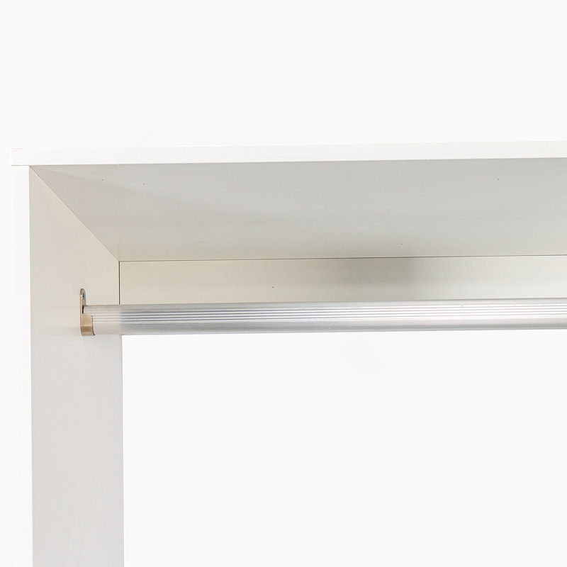 Système de placard autoportant, garde-robe autonome avec 6 tablettes ouvertes, hauteur de 74,8 po avec 1 tiroir en bois, penderie en bois avec 2 tringles de suspension, blanc