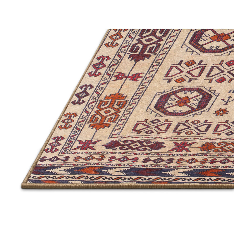 Tapis beige Southwestern, Rectangle 5 pi x 7 pi