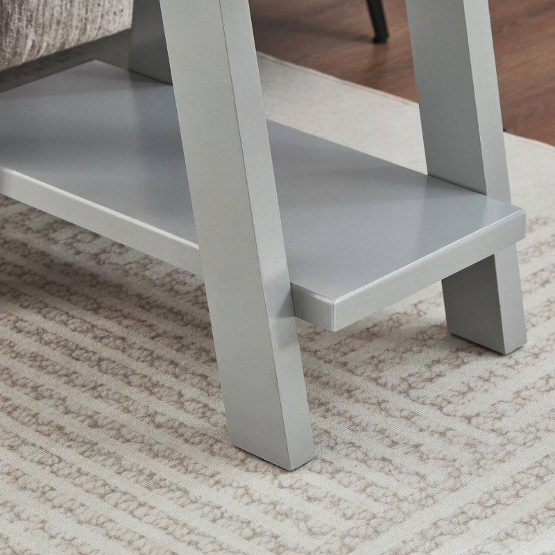 Contemporary Shelf Side Table in Gray