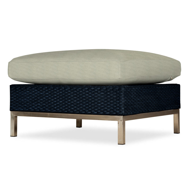 Elements Outdoor Ottoman, Ebony, Cottage Pepper