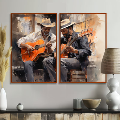 Orange noir, musique harmonieuse Duo I - grande musique sur toile