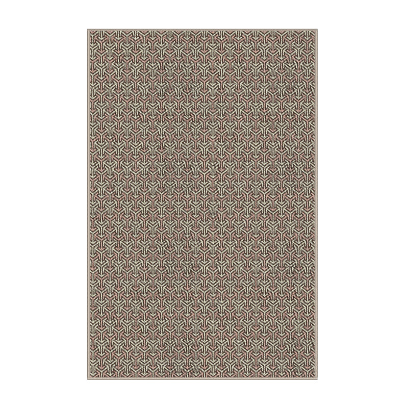 Rouge Tapis décoratif géométrique Ranney, Rectangle 5 pi x 7 pi